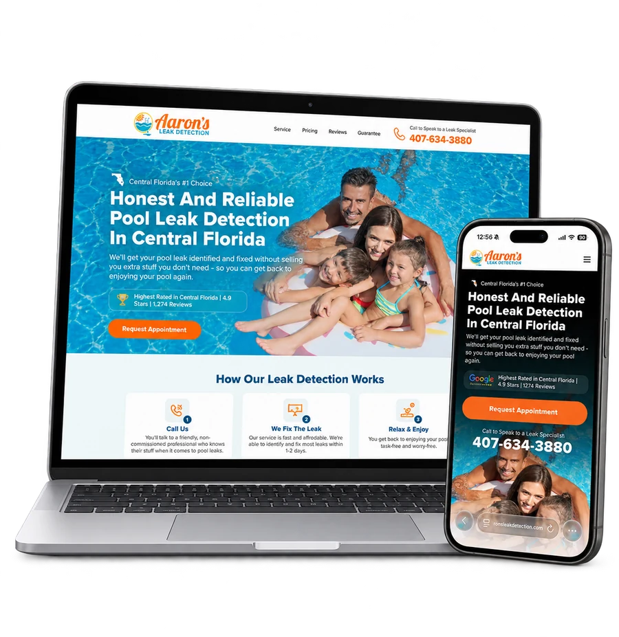 Aaron’s Leak Detection landing page